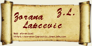 Zorana Lapčević vizit kartica